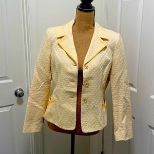 Le Suit Textured Yellow Spring Blazer ✨WITH POCKETS✨ sz 8